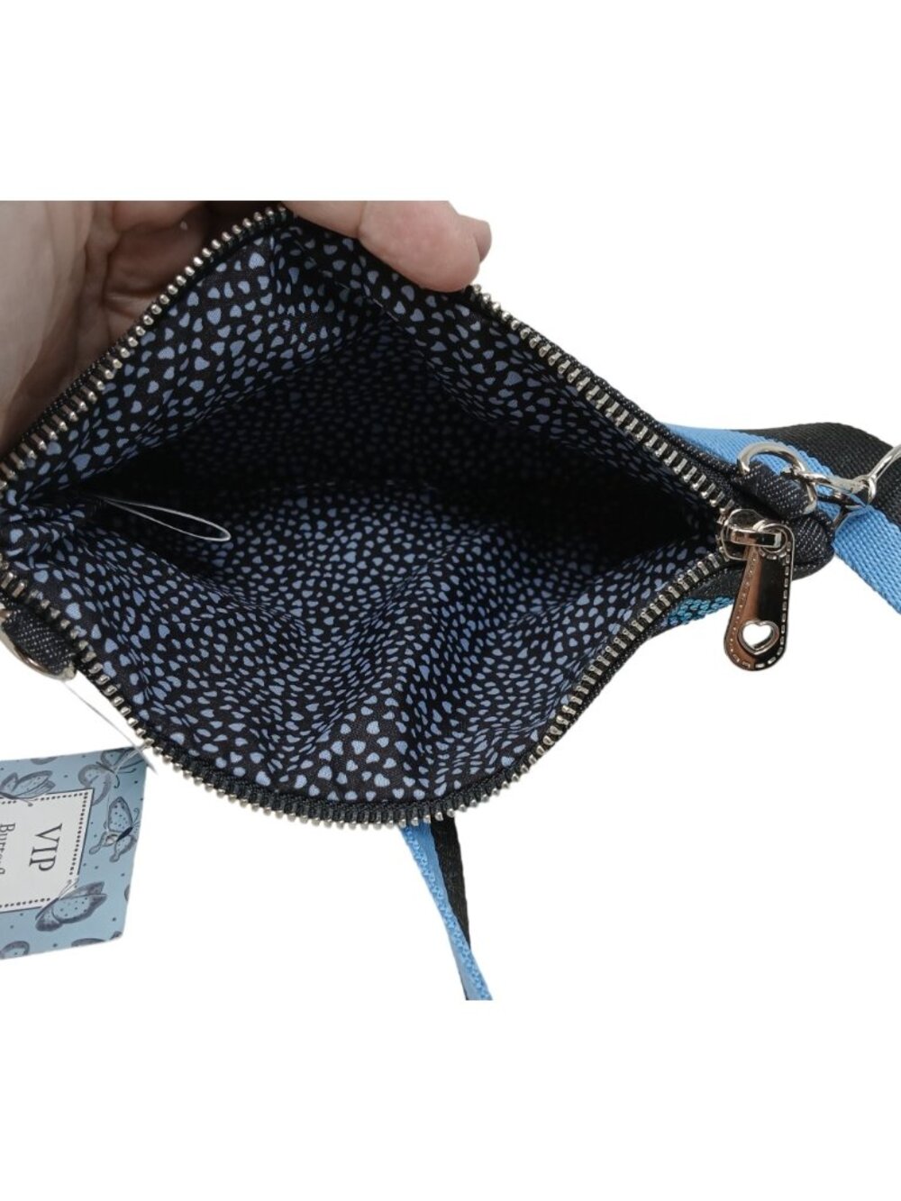 Brighton VIP Butterfly Sparkle Bag Crossbody Adjustable Strap Zipper NWT #D-28 - Picture 5 of 7
